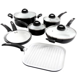 Oster Herstal 11-Piece Aluminum Cookware Set, Black