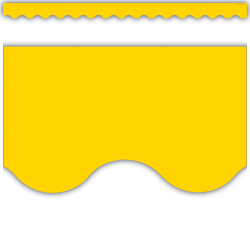 Teacher Created Resources Scalloped Border Trim, Yellow Gold, 2-3/16" x 35", Total Qty 12