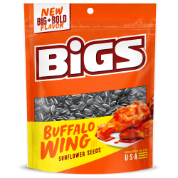 Bigs Buffalo Wing Sunflower Seeds, 5.35 Oz, Pack Of 12 Snack Bags