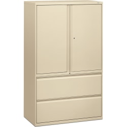HON® 800 Series Storage Cabinet With Lateral File, 42" Wide, Putty