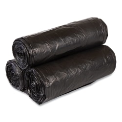 Interplast Group High Density Commercial Can Liner Value Pack, 56 gal, 19 mic, 43" x 46", Black, Interleaved Roll, 25 Bags/Roll, 6 Rolls/CT