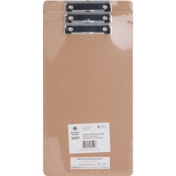 Business Source Legal-size Clipboard - 8 1/2" x 14" Sheet Size - Hardboard - Brown - 3 / Pack