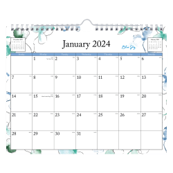 2024 Blue Sky™ Monthly Wall Calendar, 11" x 8-3/4", Lindley, January To December 2024, 101593