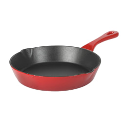 Crock-Pot Artisan Enameled Cast Iron Round Skillet, 8", Gradient Red