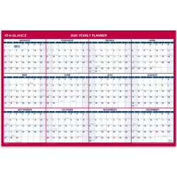 2025 AT-A-GLANCE® Reversible Yearly Wall Calendar, 24" x 36", Traditional, January 2025 To December 2025, PM21228