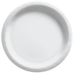 Amscan Round Paper Plates, 8-1/2", Frosty White, Pack Of 150 Plates