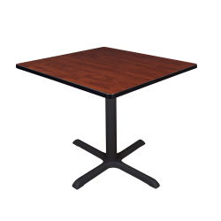 Regency Cain Square X-Base Breakroom Table, 29"H x 42"W x 42"D, Cherry/Black