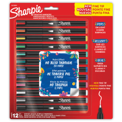 Sharpie Creative Markers, Water-Based Acrylic Paint Markers, Fine Tip, Assorted Core Colors, 12 Count