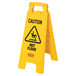 Rubbermaid® Caution Wet Floor Safety Sign, 25" x 11", Yellow