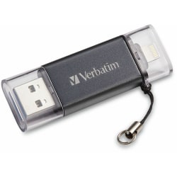Verbatim 64GB Store 'n' Go Dual USB 3.0 Flash Drive for Apple Lightning Devices - Graphite - 64GB Graphite