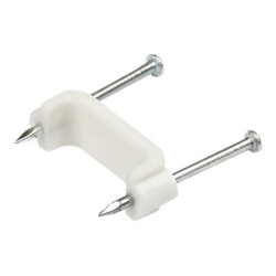 StarTech.com 100 Pack Cable Clips with Nails - Two Steel Nails - Reusable Nail-in Clamps - Cord Mounting Clips/Fasteners/Tacks White