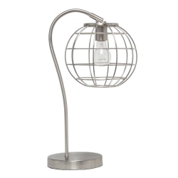 Lalia Home Arched Metal Cage Table Lamp, 20"H, Brushed Nickel