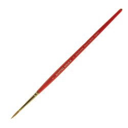 Winsor & Newton Sceptre Gold II Short-Handle Paint Brush 101, Size 4, Round Bristle, Sable Hair, Terracotta