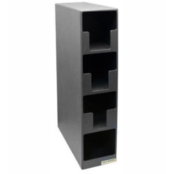 San Jamar 4-Section EZ-Fit Lid/Straw Holder, Black