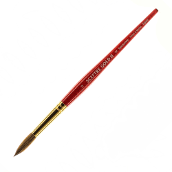 Winsor & Newton Sceptre Gold II Short-Handle Paint Brush 101, Size 12, Round Bristle, Sable Hair, Terracotta