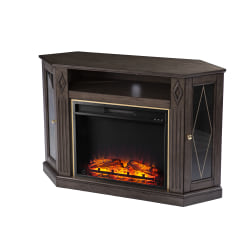 SEI Furniture Austindale Electric Fireplace With Media Storage, 32"H x 47-1/4"W x 15"D, Brown