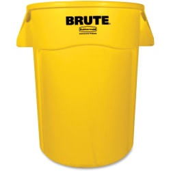 Rubbermaid Commercial Brute 44-Gallon Vented Utility Containers, 44 Gallons, Yellow, Carton Of 4