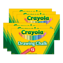 Crayola Colored Drawing Chalk, 12 Colors Per Pack, Set Of 6 Packs