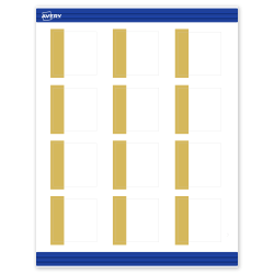 Avery® Print-To-The-Edge Cards With Sure Feed® Technology, S00-DJT-PRMWC10, Square, 2" x 2", Matte White, Preprinted Dipped Gold Edge Design, Pack Of 120