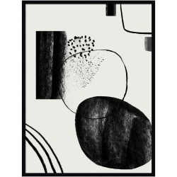 Amanti Art Abstract Composition Charcoal by Teju Reval Wood Framed Wall Art Print, 41"H x 31"W, Black