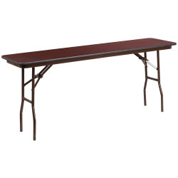 Flash Furniture Folding Training Table, 30"H x 18"W x 72"D, Mahogany