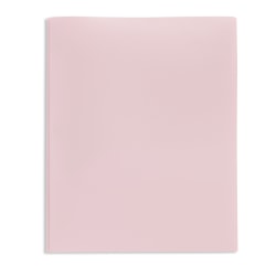 Office Depot® 2-Pocket School-Grade Poly Folder With Prongs, Letter Size, Light Pink
