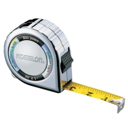 Komelon USA Big John Tape Measure, 1" x 35', Yellow/Chrome