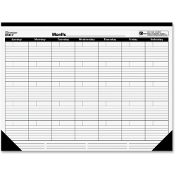 Rediform Undated Monthly Desk Pad - Monthly - 1 Month Single Page Layout - Desk Pad - White - Chipboard - 17" Height x 22" Width - 12 / Each