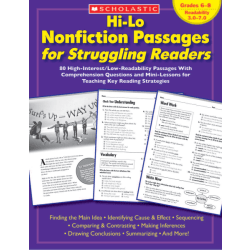 Scholastic Hi-Lo Nonfiction Passages - Grades 6-8