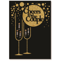 Viabella Wedding Greeting Card With Envelope, Cheers To The Couple, 5" x 7"