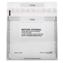 Control Group PermaLOK Deposit Bags, 6-3/4" x 8", Clear, Pack Of 1,000 Bags