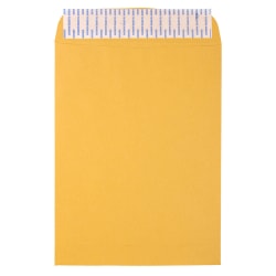 JAM Paper® Open-End Envelopes, 9" x 12", Peel & Seal Closure, Brown Kraft, Pack Of 500 Envelopes