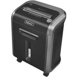 Fellowes® Powershred® 79Ci 100% Jam-Proof 16-Sheet Cross-Cut Paper Shredder with SafeSence®, Black/Silver
