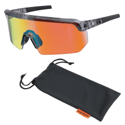 Ergodyne Skullerz AEGIR-AFASPM Anti-Scratch And Enhanced Anti-Fog Safety Glasses, 1 Size, Orange Mirror Lens/Clear Smoke