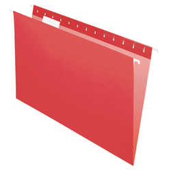 Office Depot® Brand 2-Tone Hanging File Folders, 1/5 Cut, 8 1/2" x 14", Legal Size, Red, Box Of 25 Folders