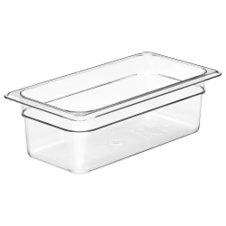 Cambro Camwear GN 1/3 Size 4" Food Pans, 4"H x 7"W 12-3/4"D, Clear, Set Of 6 Pans