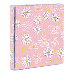 Office Depot® Brand Fashion 3-Ring Binder, 1" Round Rings, Pink Flower