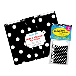 Barker Creek Folder/Pocket Set, 9" x 12", Black & White Dot, Set of 42