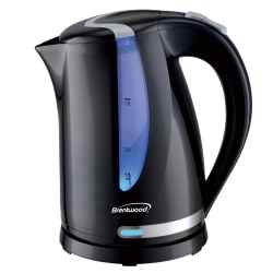 Brentwood® KT-1616BK 1,100-Watt 1.7 L Cordless Electric Kettle with Concealed Stainless Steel Heating Element, 360° Base, Auto Shutoff and Boil-Dry Protection, Black