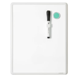 U Brands Contempo Magnetic Dry-Erase Board, 14" X 11", White Plastic Frame (252U00-04)