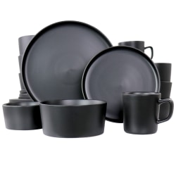 Elama Luxmatte 20-Piece Dinnerware Set, Black
