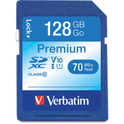 Verbatim™ Premium UHS-I Class 10 SDXC Memory Card, 128GB