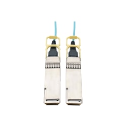 Tripp Lite QSFP28 to QSFP28 Active Optical Cable - 100GbE, AOC, M/M, Aqua, 2 m (6.6 ft.) - First End: 1 x QSFP28 Male Network - Second End: 1 x QSFP28 Male Network - 100 Gbit/s - 50/125 µm - Aqua