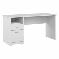 Bush® Furniture Cabot 60"W Computer Desk With Drawers, White, Standard Delivery