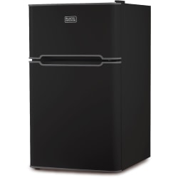 Black+Decker 3.1 Cu. Ft. 2-Door Refrigerator With True Freezer, Black