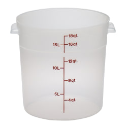 Cambro Translucent Round Food Storage Containers, 18 Qt, Pack Of 6 Containers