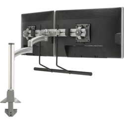Chief KONTOUR K2C22HS Desk Mount for Flat Panel Display - Silver, Gray - Height Adjustable - 2 Display(s) Supported - 10" to 24" Screen Support - 30 lb Load Capacity - 75 x 75, 100 x 100 - VESA Mount Compatible - Aluminum