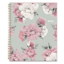 2025 Blue Sky Weekly/Monthly Planning Calendar, 8-1/2" x 11", Watercolor Peonies, January 2025 To December 2025