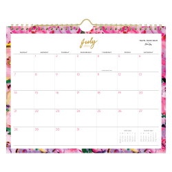 2024-2025 Blue Sky TWD Parisian Peonies Academic Monthly Safety Wirebound Wall Calendar, 11" x 8-3/4", July to June