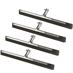 Alpine Dual Moss Standard Floor Squeegees, 22"W, Silver/Black, Pack Of 4 Squeegees